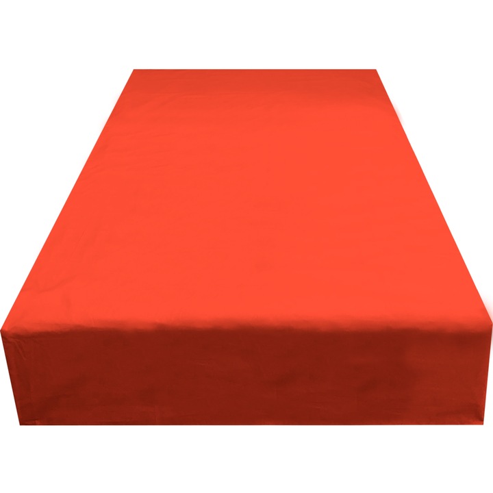 Cearceaf rosu 250x240cm, pat dublu, pentru saltea de 200cm, "Monocrom" din bumbac ranforce, by Liz Line - CR2508