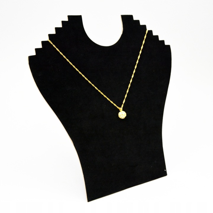 Поставка за висулка и колие, 24х23, Кадифе, Черен