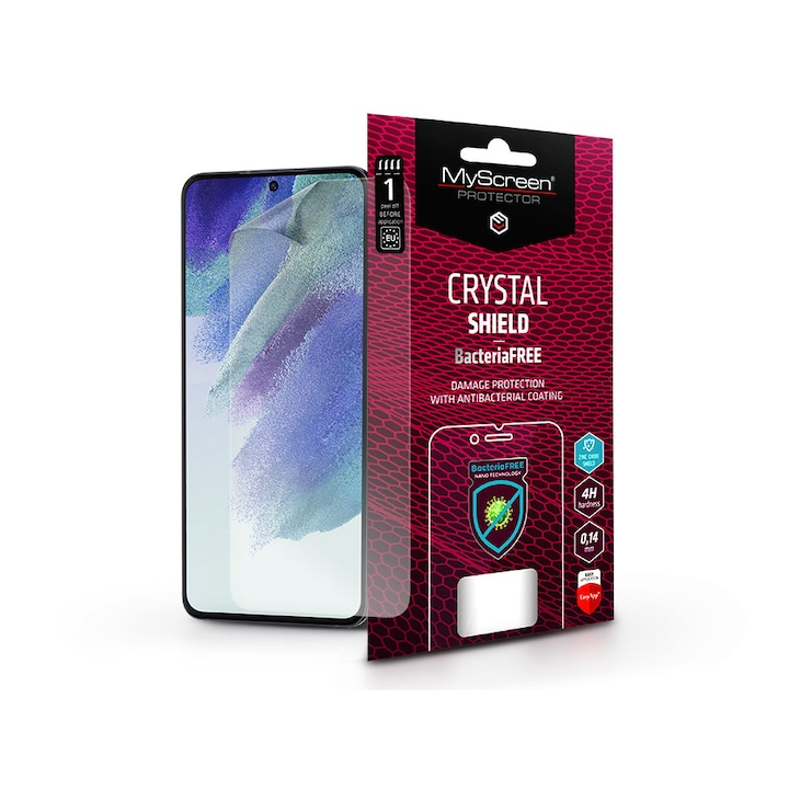 Samsung G990B Galaxy S21 FE 5G képernyővédő fólia - MyScreen Protector Crystal Shield BacteriaFree - 1 db/csomag - átlátszó