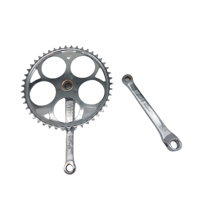 Foaie angrenaj bicicleta single speed ax rotund 46T nichelat