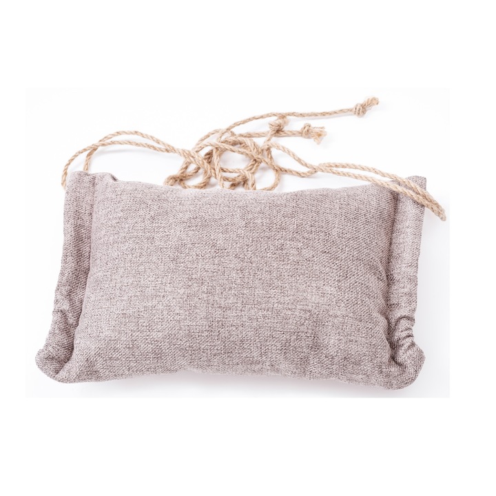 Perna decorativa pentru scaun de gradina, Lemnart, Funie de canepa, Poliester, Bej