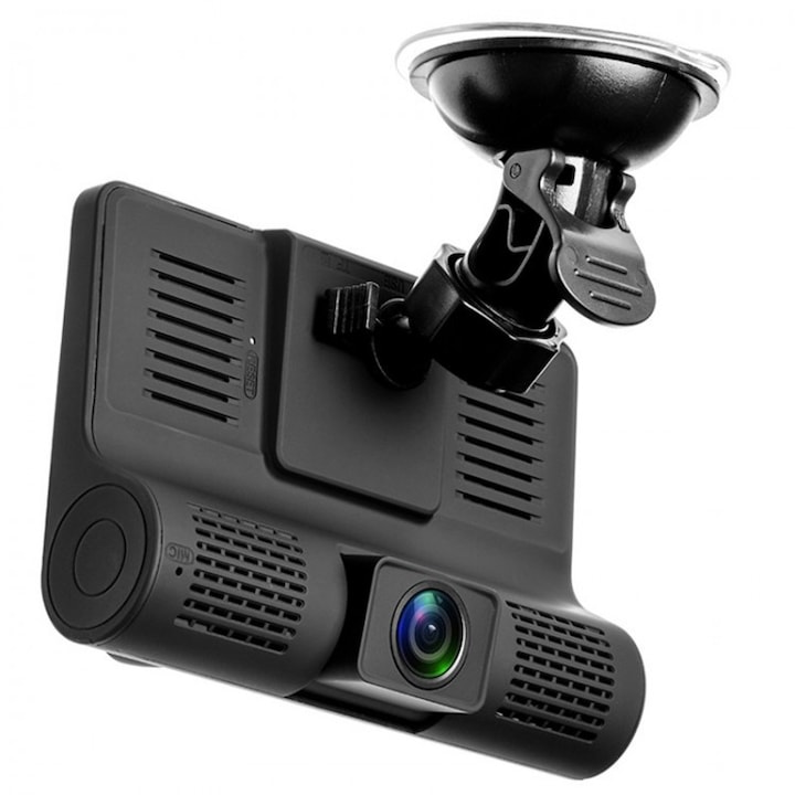 DVR за кола Full HD FOXMAG24® Камера, - Предна/Задна/Вътрешна, 4-инчов дисплей, G сензор, 170 градуса
