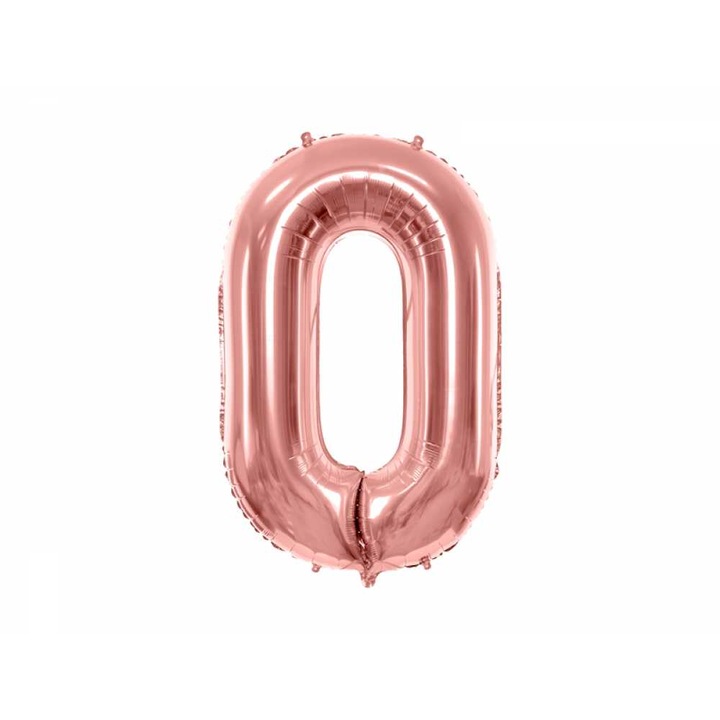 Balon folie cifra 0, 70 cm, rose gold