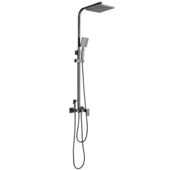 Coloana Dus, gri antracit, cu efect de ploaie, para dus 20 cm, 5 functii de curgere