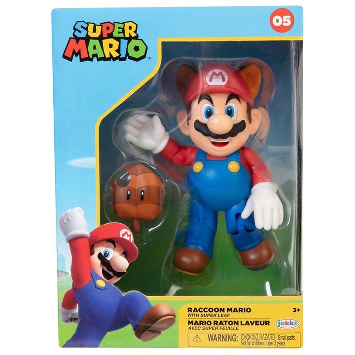 Комплект фигурки Super Mario Raccoon Mario, Feuille 10Cm