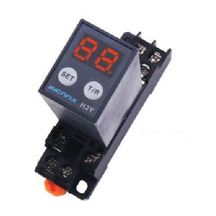 Releu de timp cu display digital, H3Y-2 DC24V, cu baza