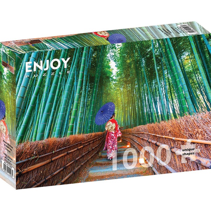 Пъзел 1000 части Enjoy - Азиатска жена в бамбукова гора