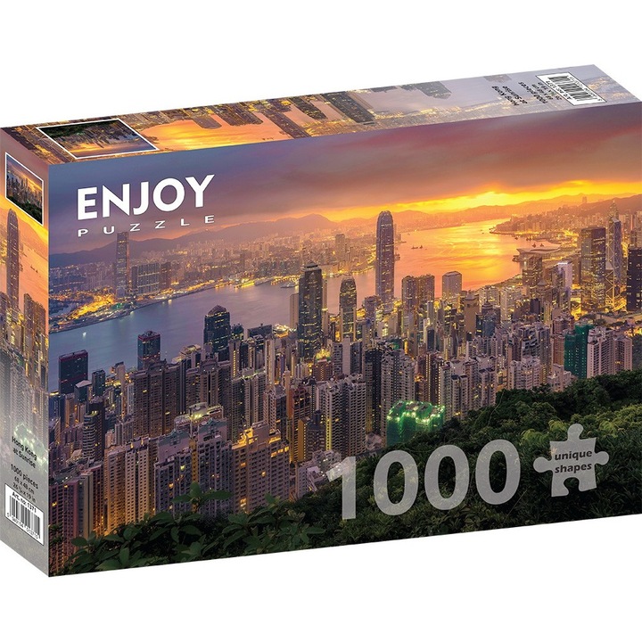 Пъзел 1000 части Enjoy - Хонг Конг при изгрев