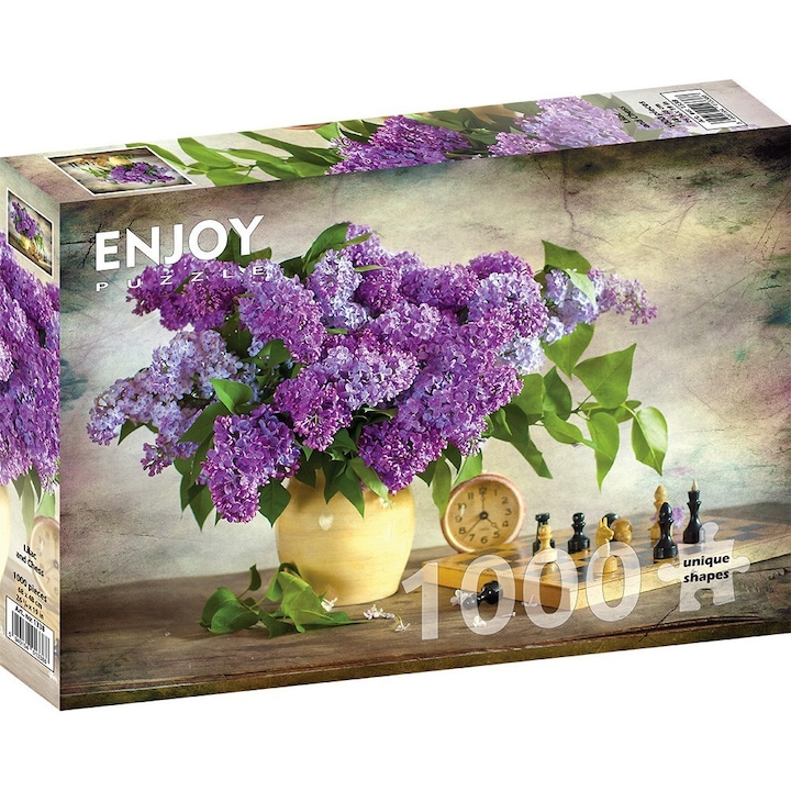 Enjoy - Lilac and Chess 1000 db-os puzzle + puzzle ragasztófólia