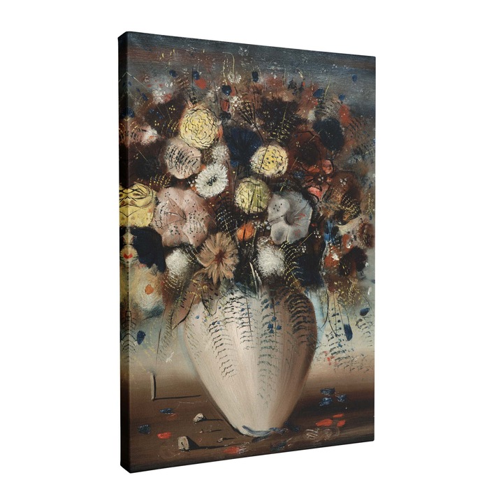 Tablou canvas, Intaglio, color, Clasic, Flori colorate, print pe panza Premium, pentru living, hol 100 cm 140 cm