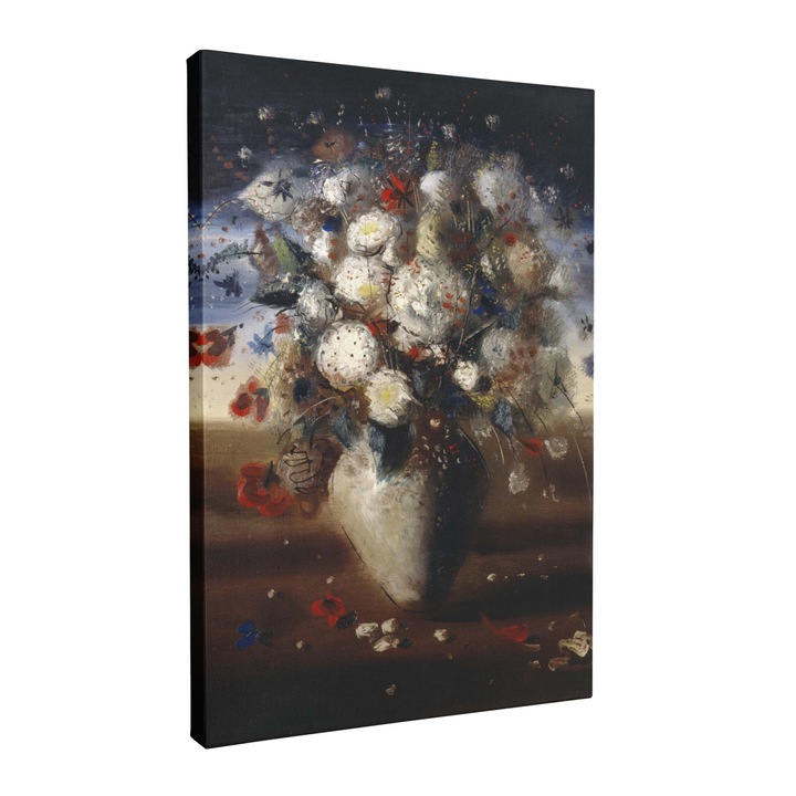 Tablou canvas, Intaglio, color, Clasic, Buchet de Flori albe, print pe panza Premium, pentru bucatarie, living, hol 100 cm 140 cm