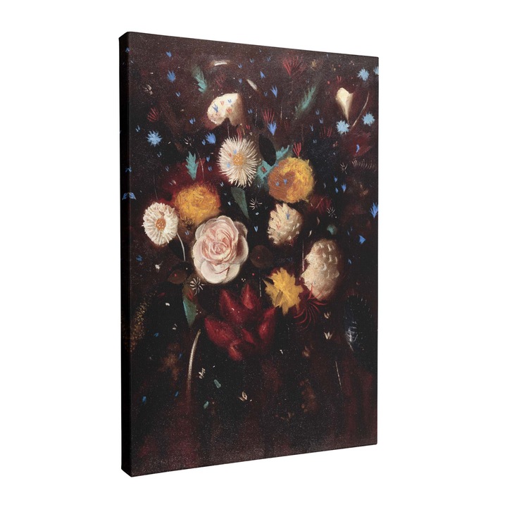 Tablou canvas, Intaglio, color, Clasic, Floral, print pe panza Premium, pentru living, hol, bucatarie 100 cm 140 cm