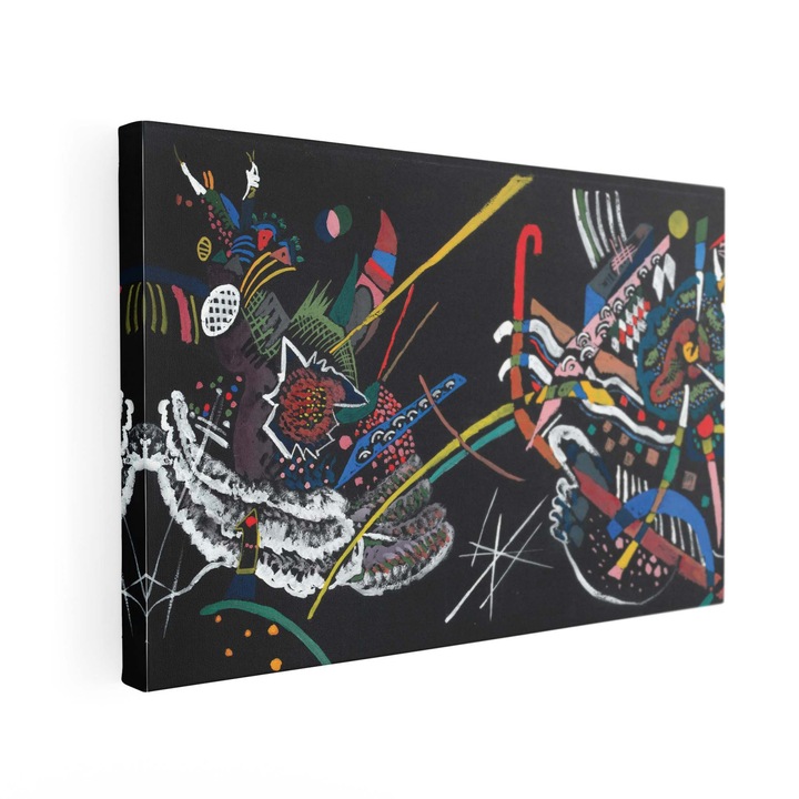 Tablou canvas, Intaglio, multicolor, Abstract, Exhibit of Juryfreie de Wassily Kandinsky, print pe panza Premium, pentru living 50 cm 70 cm