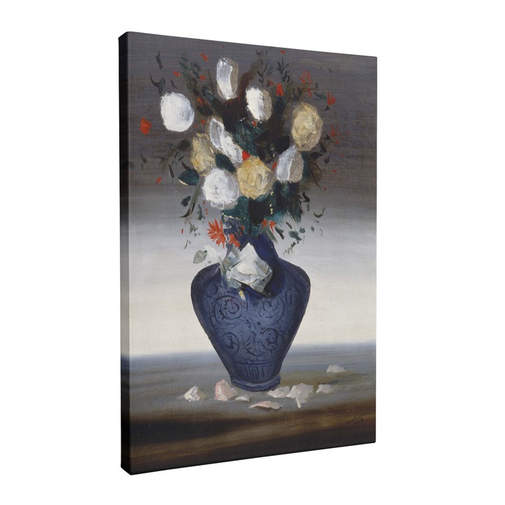 Tablou canvas, Intaglio, color, Clasic, Vaza cu flori, print pe panza Premium, pentru living, hol, bucatarie 100 cm 140 cm