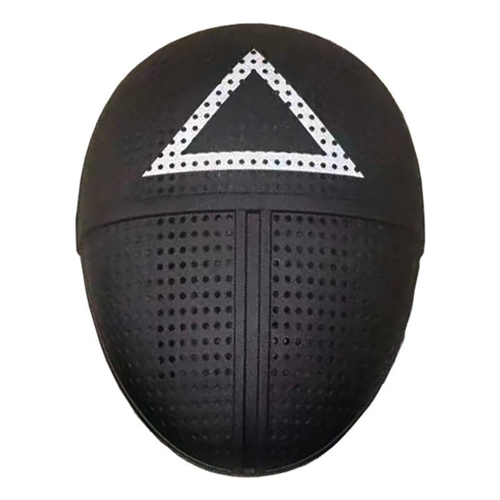 Маска Squid game, триъгълник, 26х20см, Черна