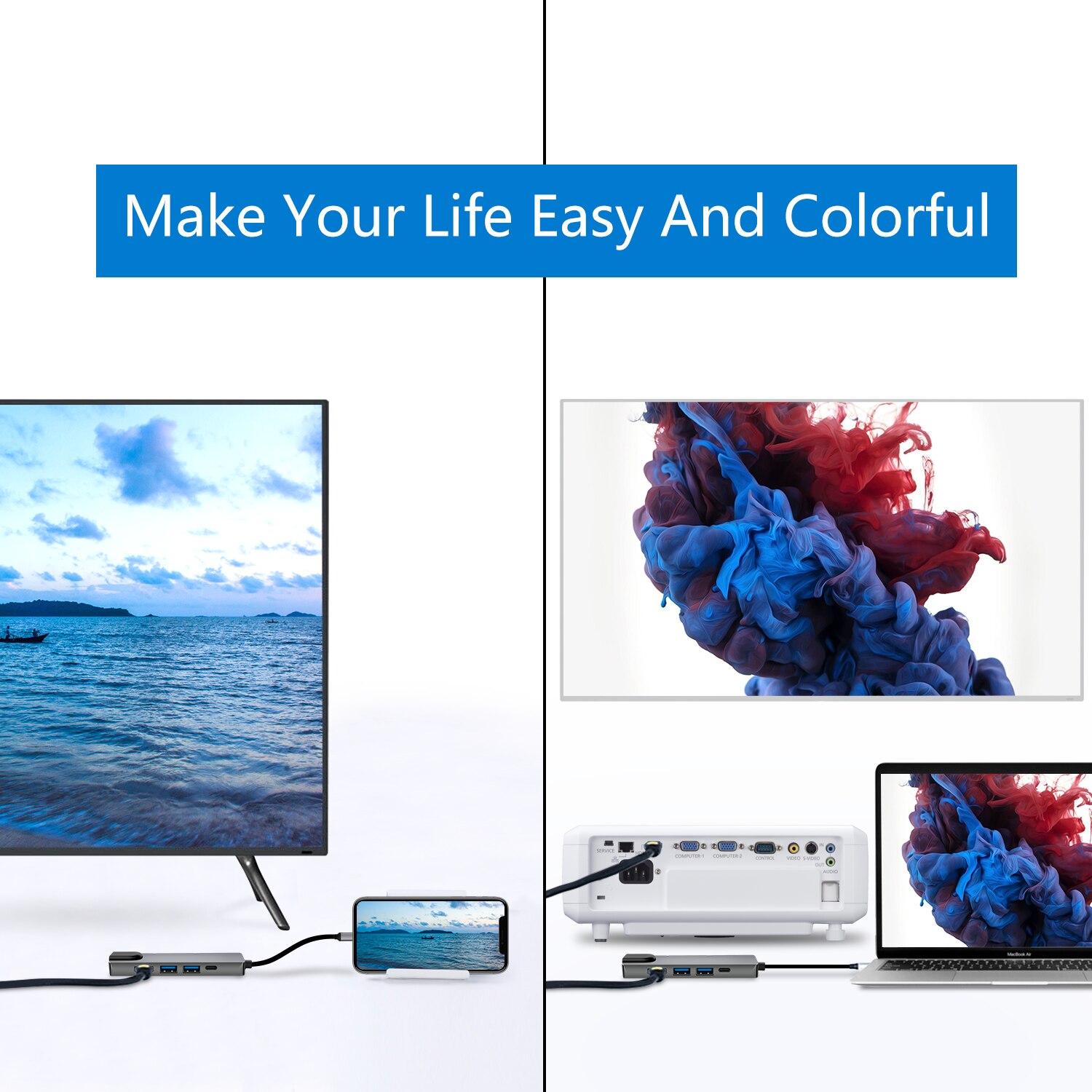 Hub adaptor, Veggieg, Aluminiu, 10.3x3.1x1.1