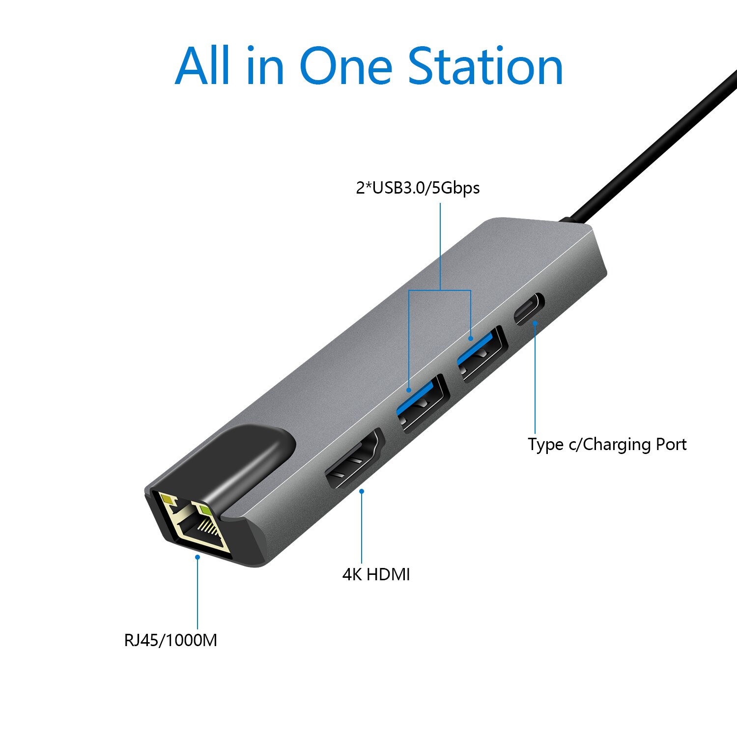 Hub adaptor, Veggieg, Aluminiu, 10.3x3.1x1.1