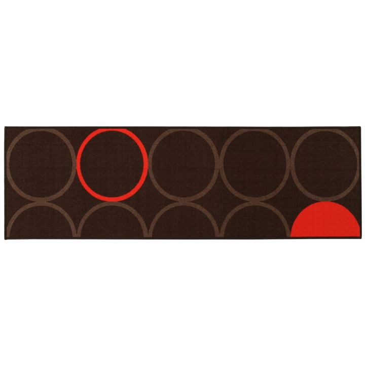 Covor, Poliamida, 120x57 cm, Maro/Rosu