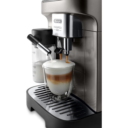 Espressor automat De'Longhi Magnifica Evo ECAM 290.81.TB, Carafa pentru lapte, Sistem LatteCrema, Rasnita cu 13 setari, 1,8l, 15 bar, 1450W, Negru/Argintiu