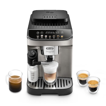 Espressor automat De'Longhi Magnifica Evo ECAM 290.81.TB, 1450W, 8 tipuri de bauturi, 15 bari, Carafa pentru lapte, Sistem LatteCrema, Rasnita cu 13 setari, Negru argintiu