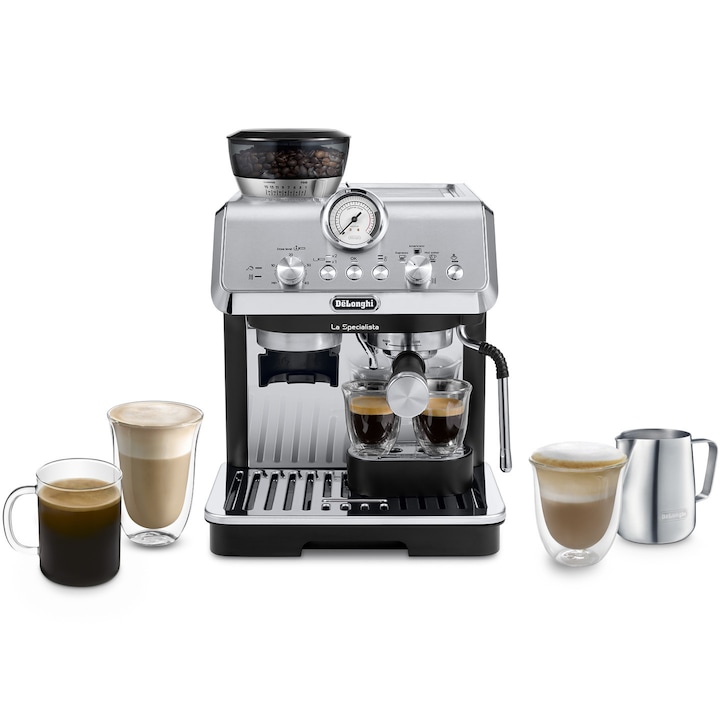 Espressor Nespresso by De'Longhi Vertuo Up Pearl White, ENV200.W, 940W, conectivitate via Bluetooth & WI-FI, capacitate rezervor de apa 1.4L, alb + set capsule degustare