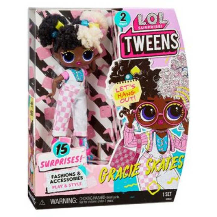 Papusa LOL Surprise Tweens Doll Gracie Skates, 15 surprize