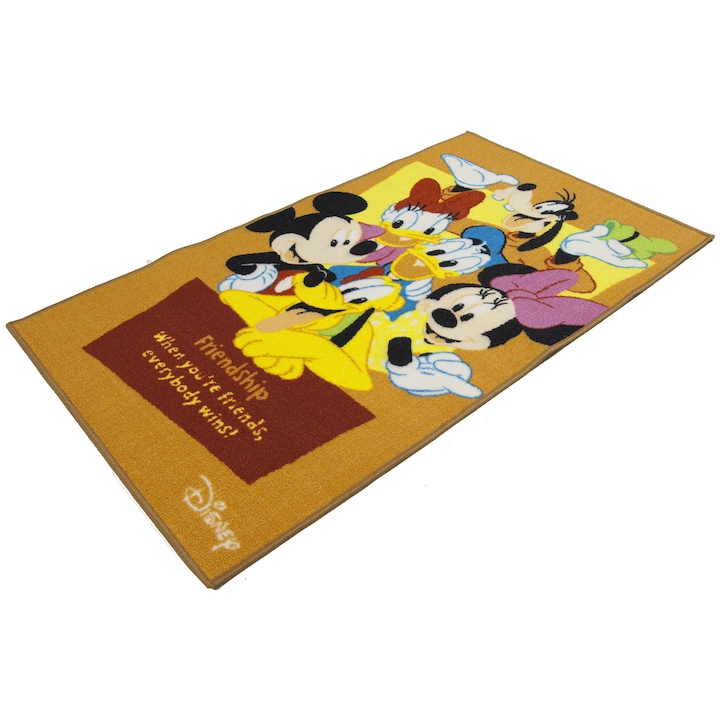 Covor Disney, Mickey Mouse, Sintetic, 140x80 cm, Galben