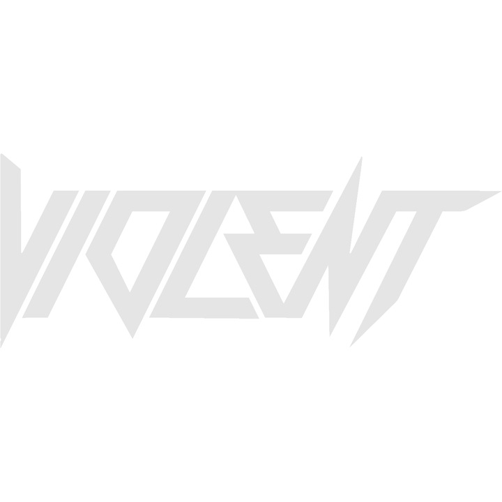 Sticker auto "Violent'', 20x8cm, Alb
