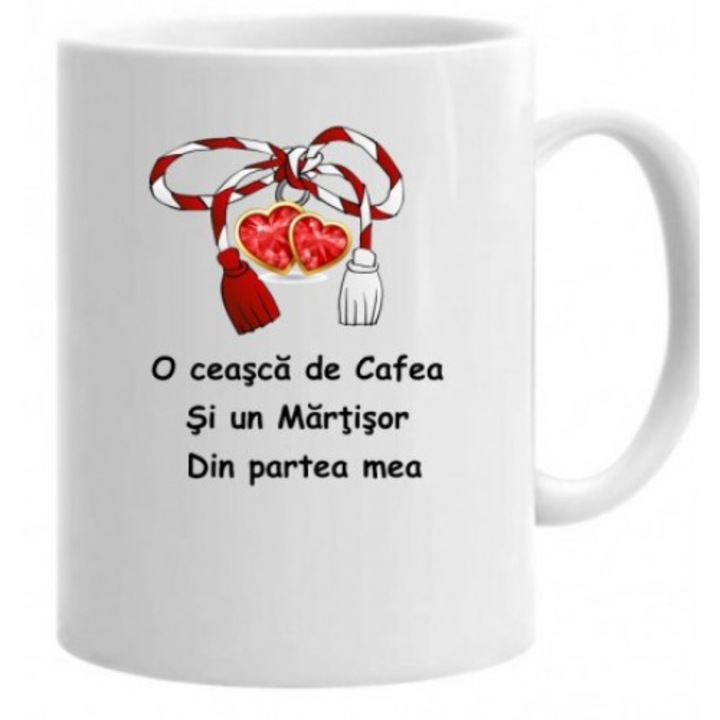 Bögre "Tőlem egy csésze kávé és egy martisor" felirattal, 1, 330 ml, Profitop