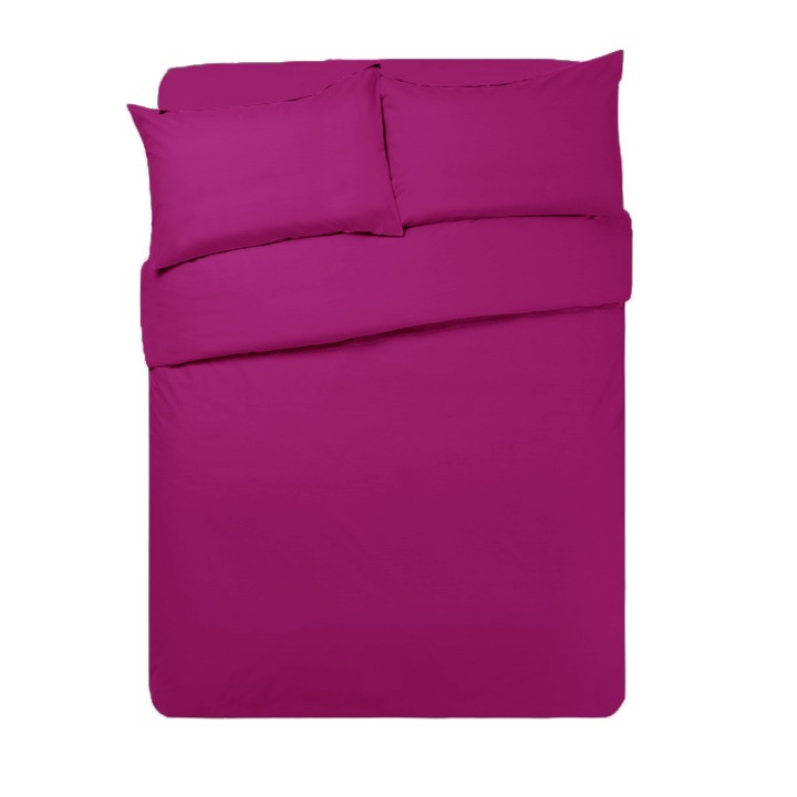 Комплект спално бельо от 4 части, квадратен метър, плътно лилав цвят, състоящ се от плик за завивка 220/200, 2 калъфки за възглавница, калъф за матрак 220/200 с цип