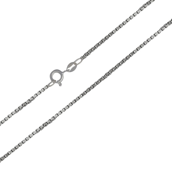 Ródiumos 925 ezüst nyaklánc kocka 50 cm