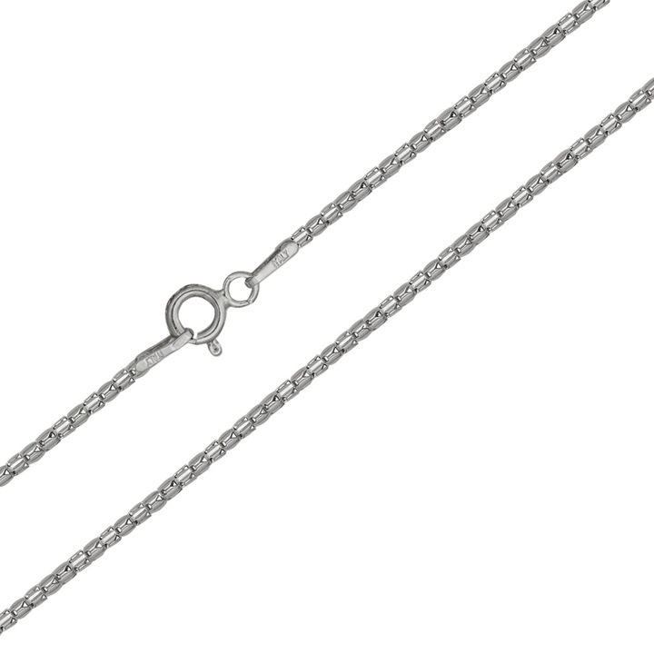 Ródiummal bevont üreges ezüst lánc coreana 40 cm