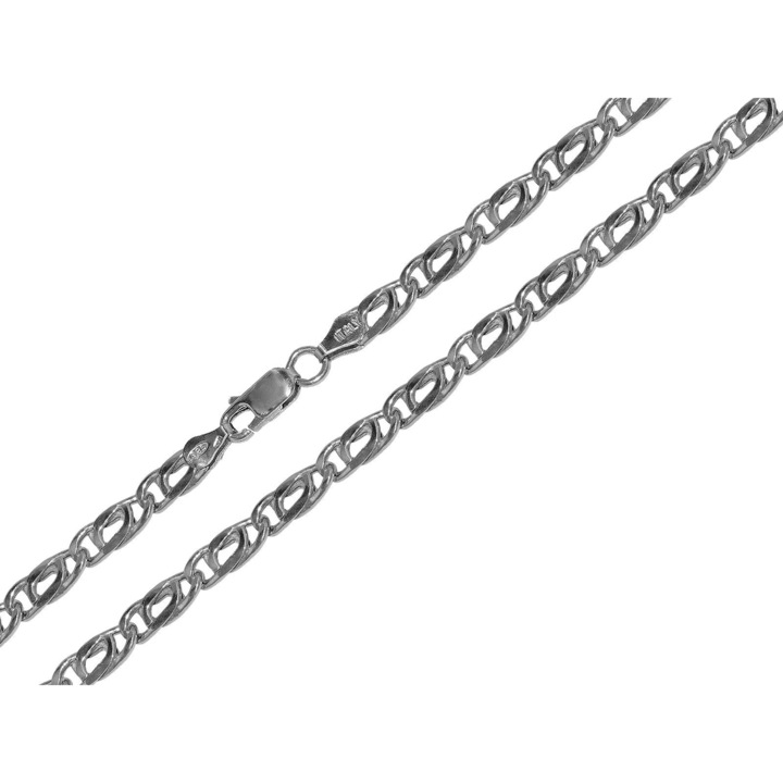 Üreges ezüst lánc nyújtott charles ródiummal 45cm