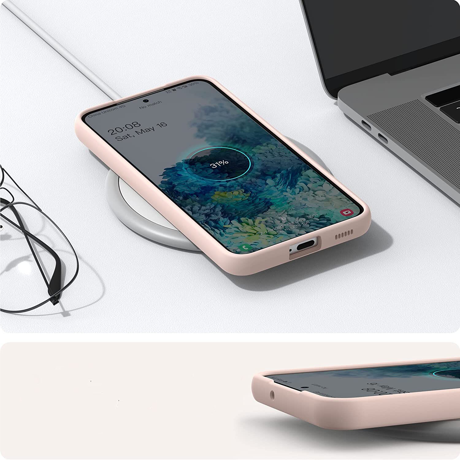 Husa protectie compatibila cu Samsung Galaxy S22 Plus, Silicon TPU si Interior cu Microfibra, Camera Ultra Safe, Ultra Thin, Roz pal