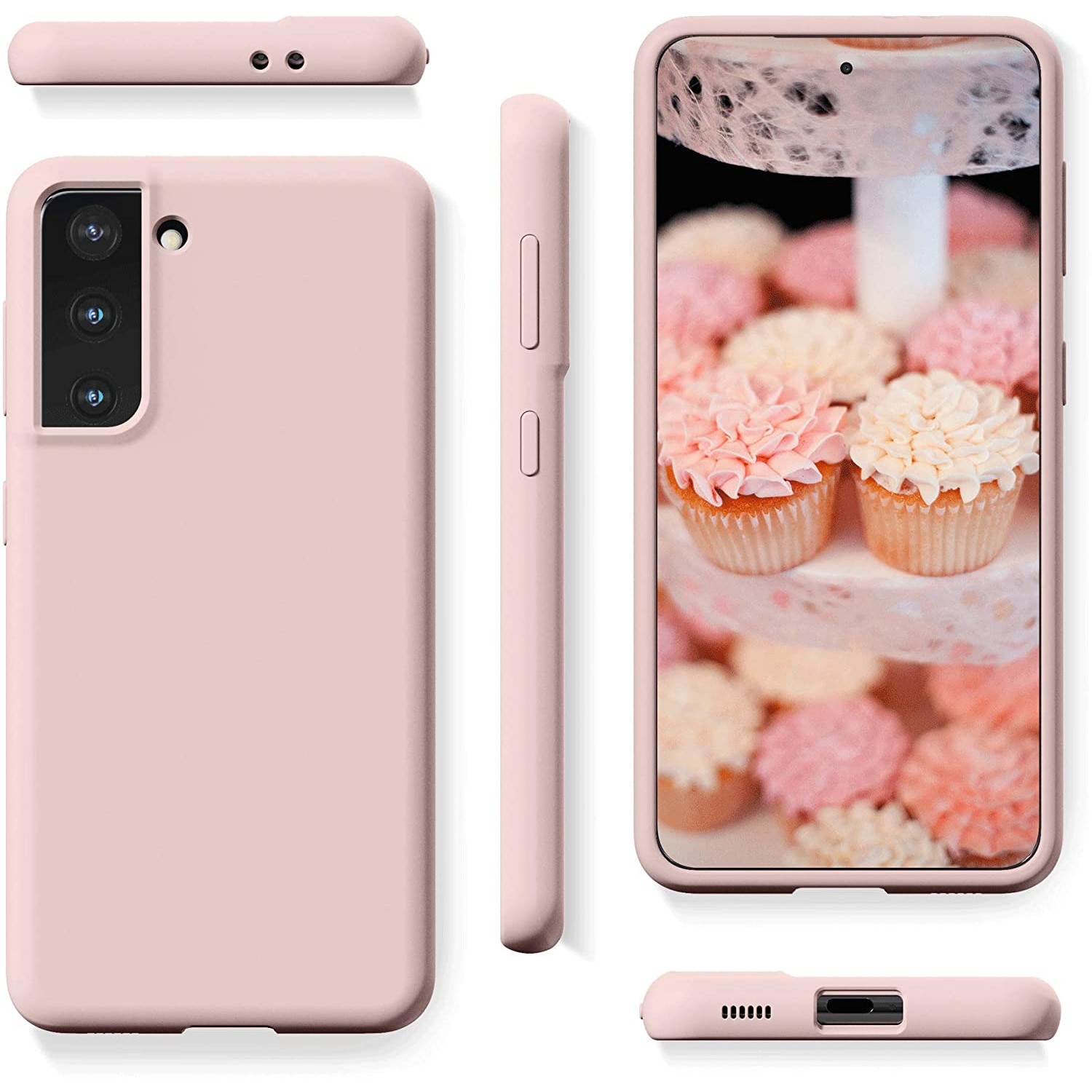 Husa protectie compatibila cu Samsung Galaxy S22 Plus, Silicon TPU si Interior cu Microfibra, Camera Ultra Safe, Ultra Thin, Roz pal