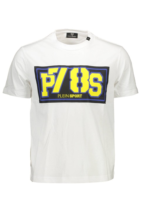 Férfi póló, Plein Sport, 9213482, logó, fehér, Fehér