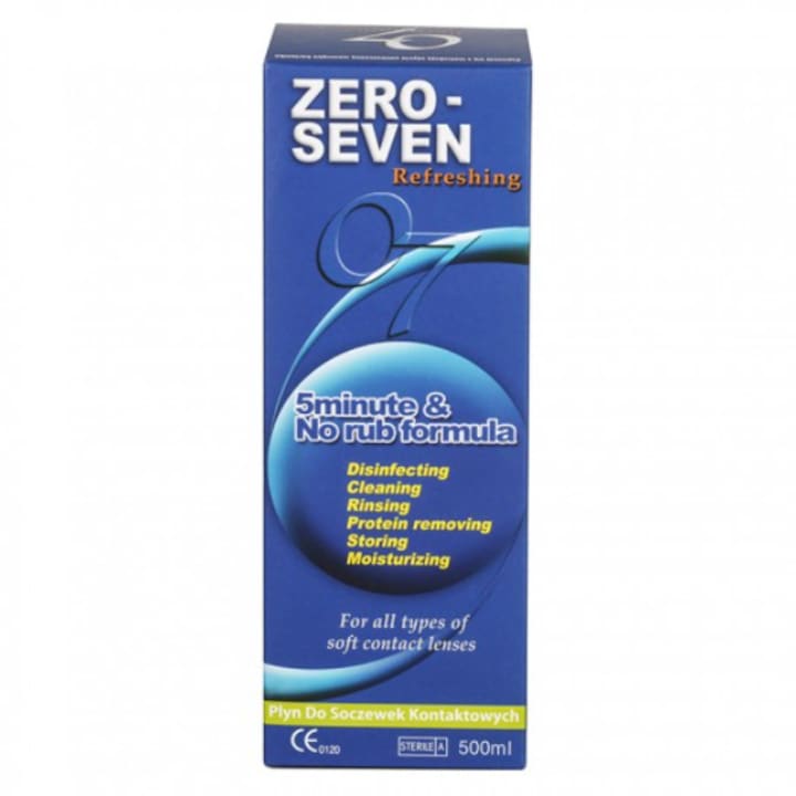 Solutie intretinere lentile de contact, Horien, Zero Seven Refreshing, 500 ml