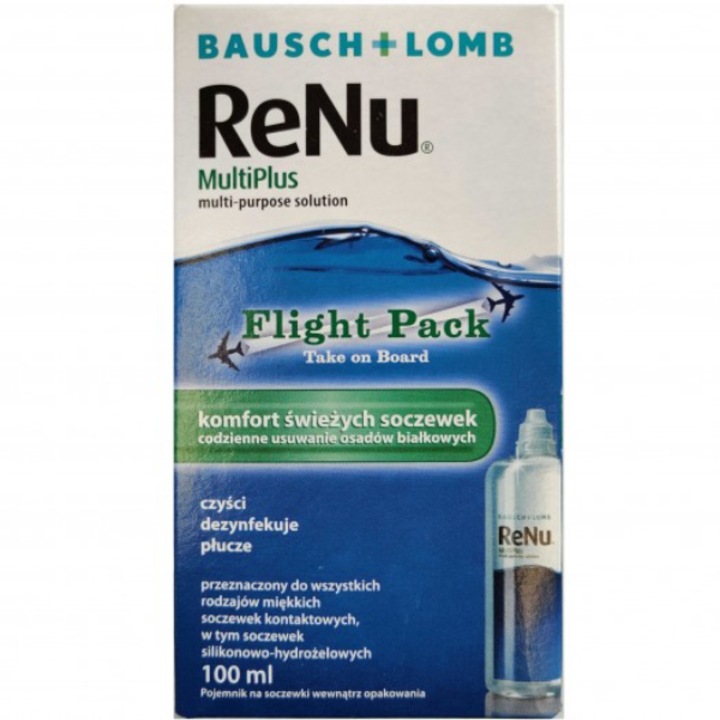 Solutie intretinere lentile de contact, Bausch&Lomb, ReNu Multiplus, 100 ml