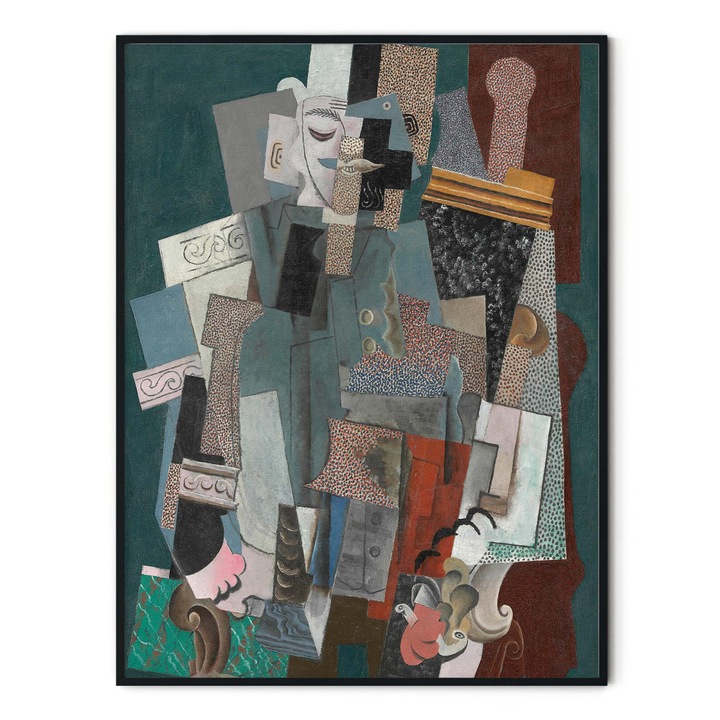 Tablou Poster multicolor, Intaglio, Modern, Man with a Pipe de Pablo Picasso, fara rama, print pe hartie foto Fine Art 70 cm 50 cm