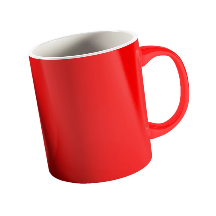 Fényes piros hőérzékeny bögre, 330 ml