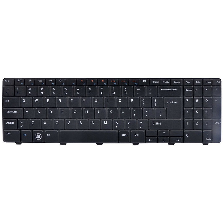 Prémium laptop billentyűzet kompatibilis Dell Inspiron 15R N5010 M5010 M501R 5525, UK Layout, numerikus billentyűzet, fekete