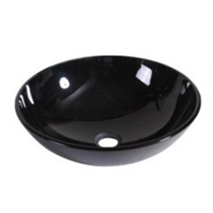 Умивалник Inter Ceramic ICC 042В, Стъкло, Черен, За баня