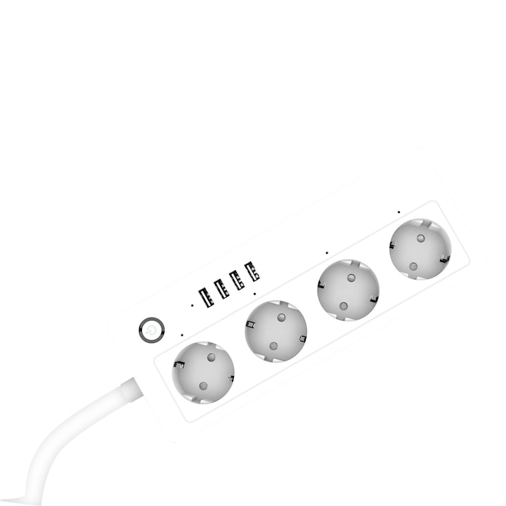 Умен разклонител с usb, Elite ES-WSP001, 4 + 4 USB, wi-fi