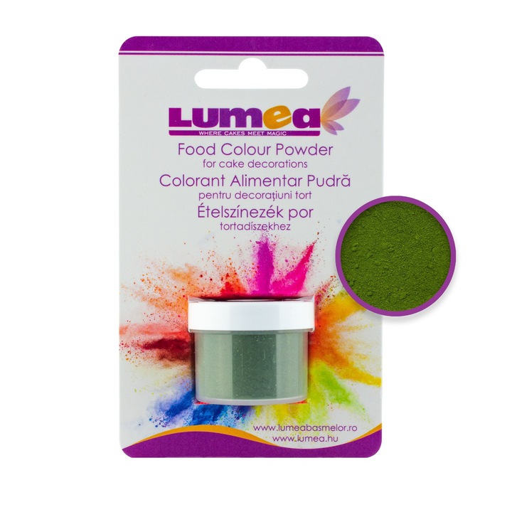 Mohazöld ételfestékpor, 2.5g - Lumea Colors