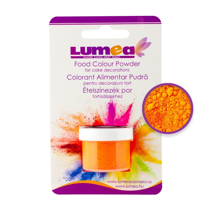 Mandarin színű ételfestékpor, 3g - Lumea Colors