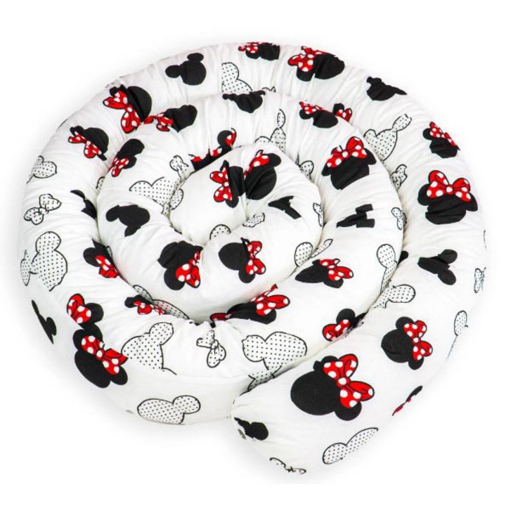 Set 2 aparatori laterale pentru patut tip rulou Kidizi® Minnie, husa detasabila, diametru 10 cm