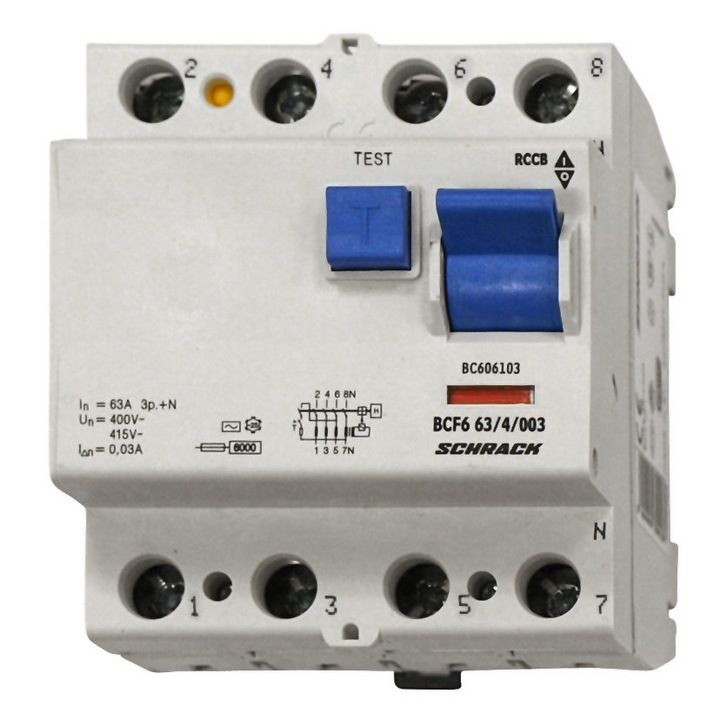 Intreruptor diferential 63A, 4 poli, 30mA