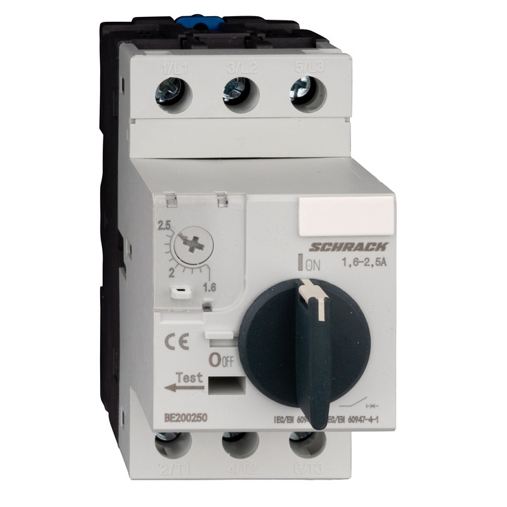 Защитен ключ за двигател BE2, 3 полюса, 1.6-2.5A