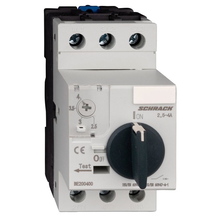 Защитен ключ за двигател BE2, 3 полюса, 2.5-4A