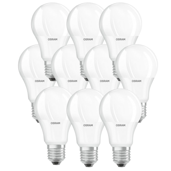 Крушка Osram CL A 60 LED, 10 бр. 9W, Топъл / Бял, E27, 806 lm